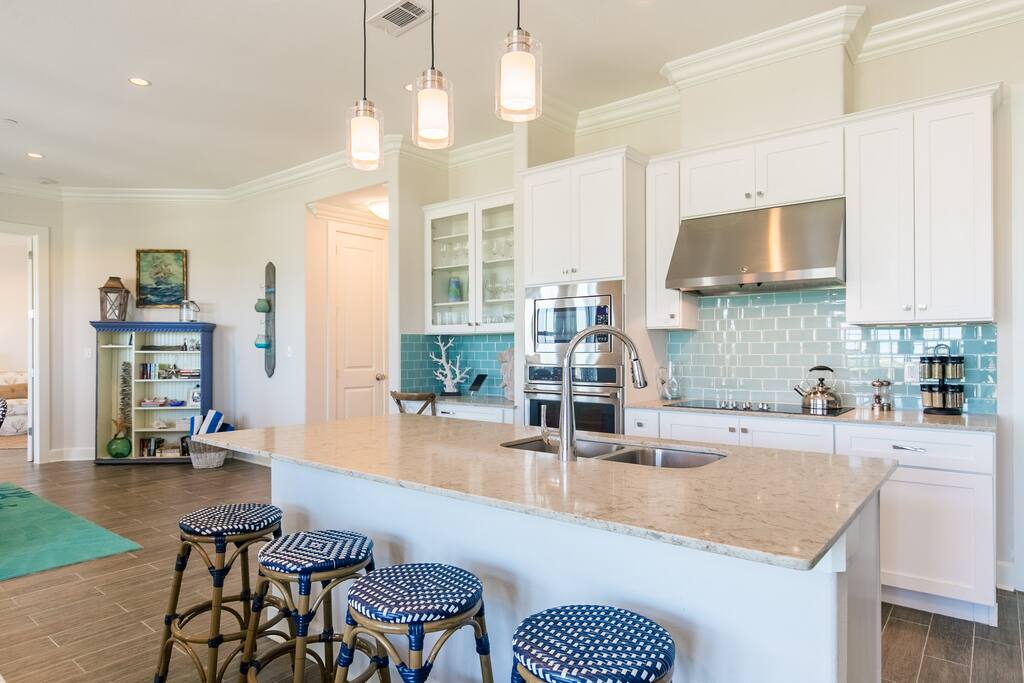 Morning coffees are best enjoyed here at the spacious granite island!