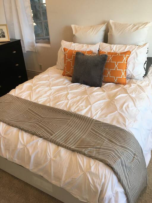 Newly updated bedroom with large closet and designer furnishings