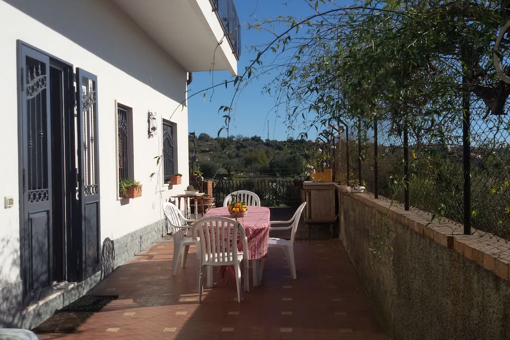 Entrance to the apartment and terrace