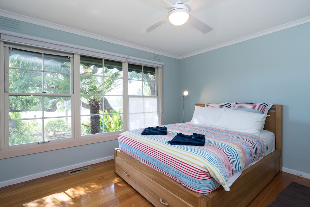 Master bedroom overlooks garden