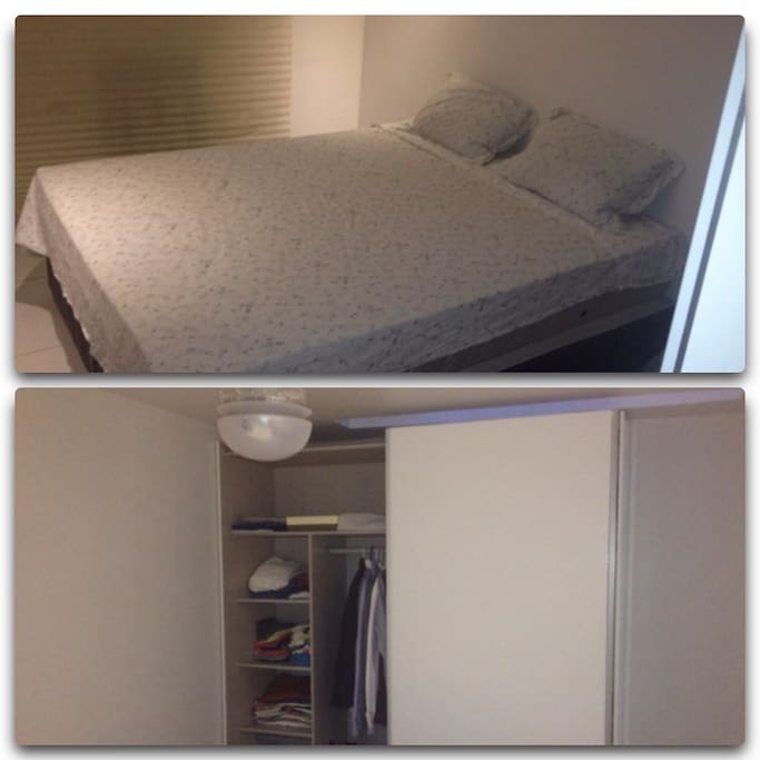 1 bedroom, 1 closet, 1 air conditioned, 1 ceiling fan