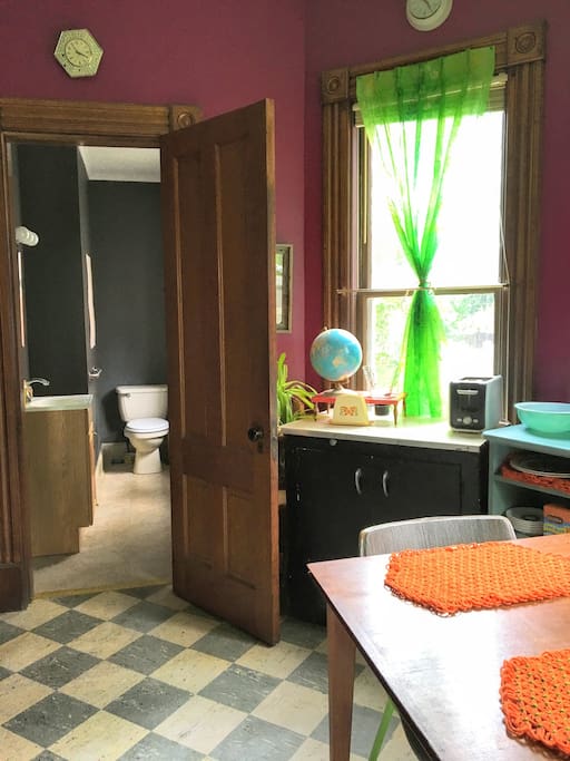 Private half bathroom.