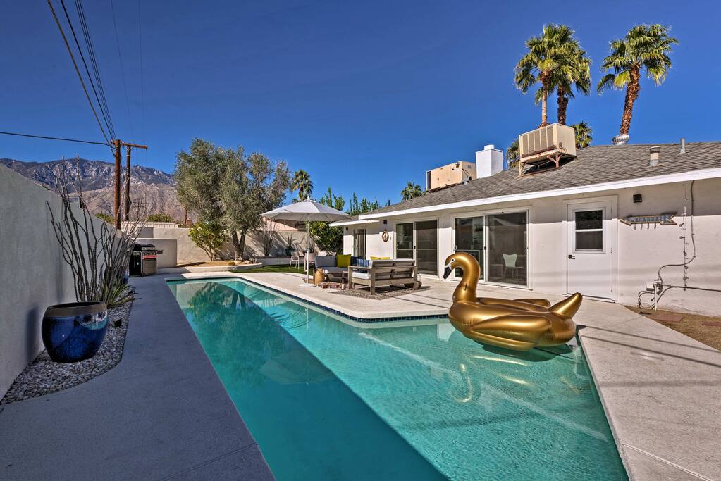 With a private pool in the backyard and zen-like features in the front yard, this home ensures a relaxing stay.