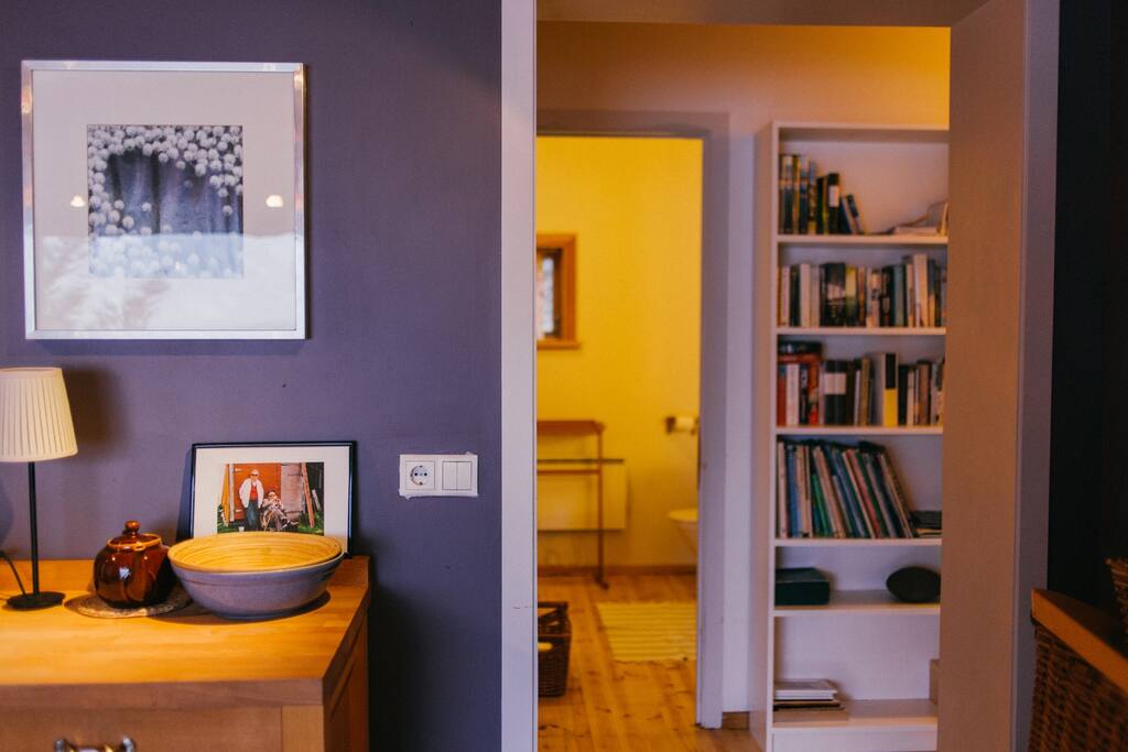 Hallway and bathroom