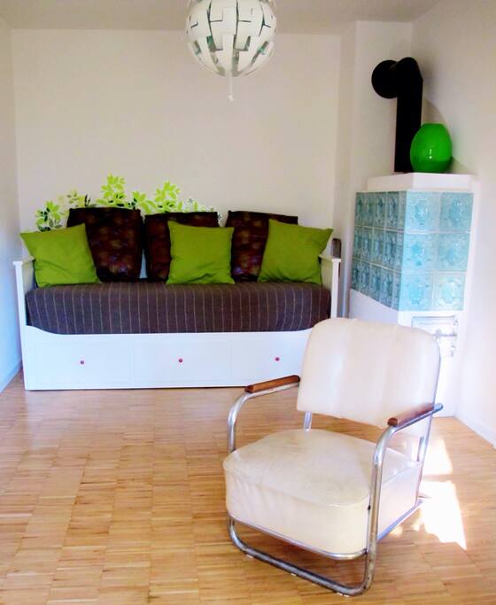 Bett im 1. Zimmer