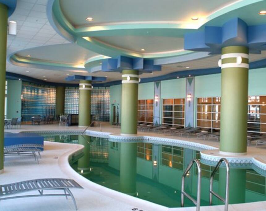 The resort includes an indoor pool incase of rain.