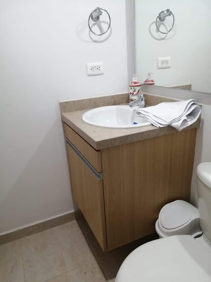 带水槽家具的主卫生间