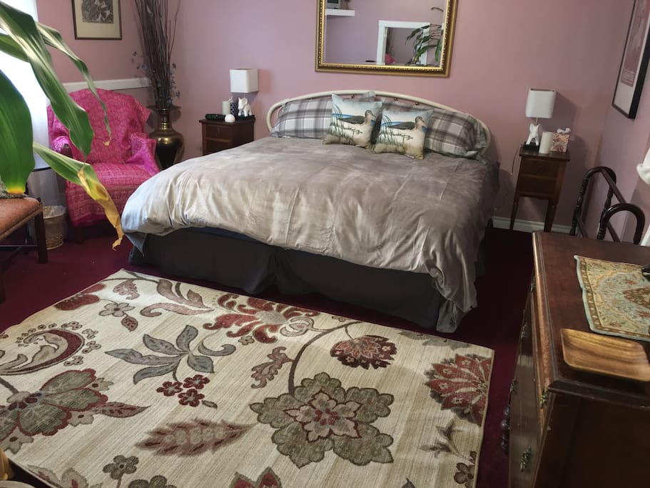 King bed on first floor.
