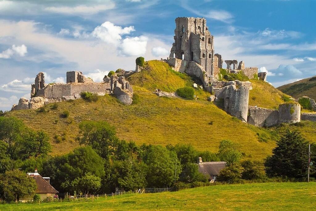 Corfe Castle - there lovely views of the castle from house