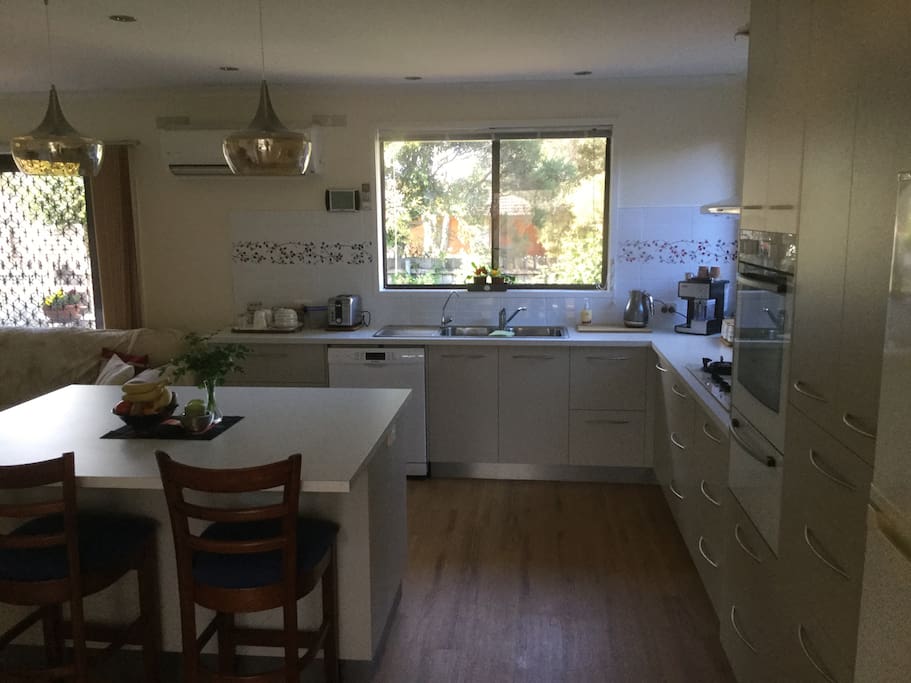 You are welcome to use our spacious modern kitchen to prepare your meals.