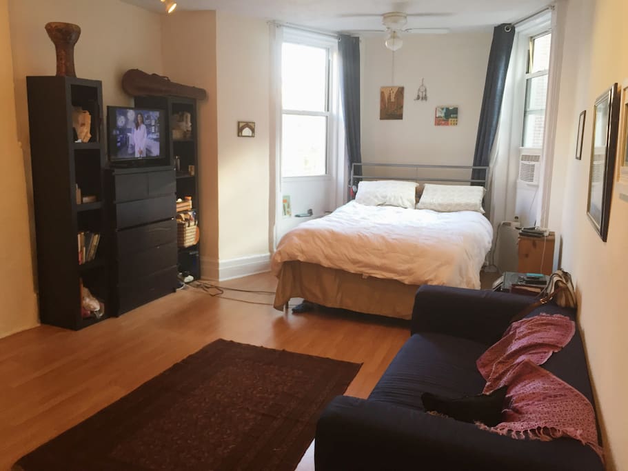 Studio apartment (I have since upgraded my queen bed and have an available air mattress for more guests plus a room divider)