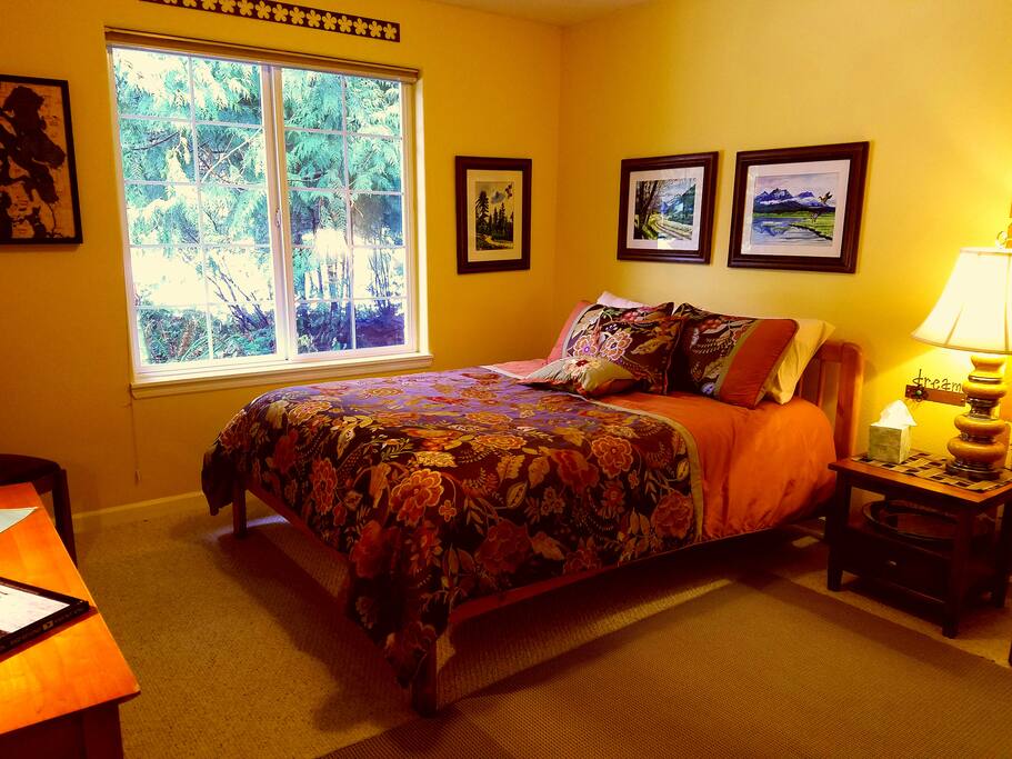This guest room is reserved just for you - for privacy, quiet rest and retreat from your long travel day.
