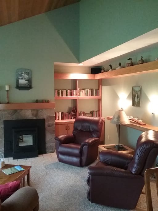 Cozy living room with pellet stove