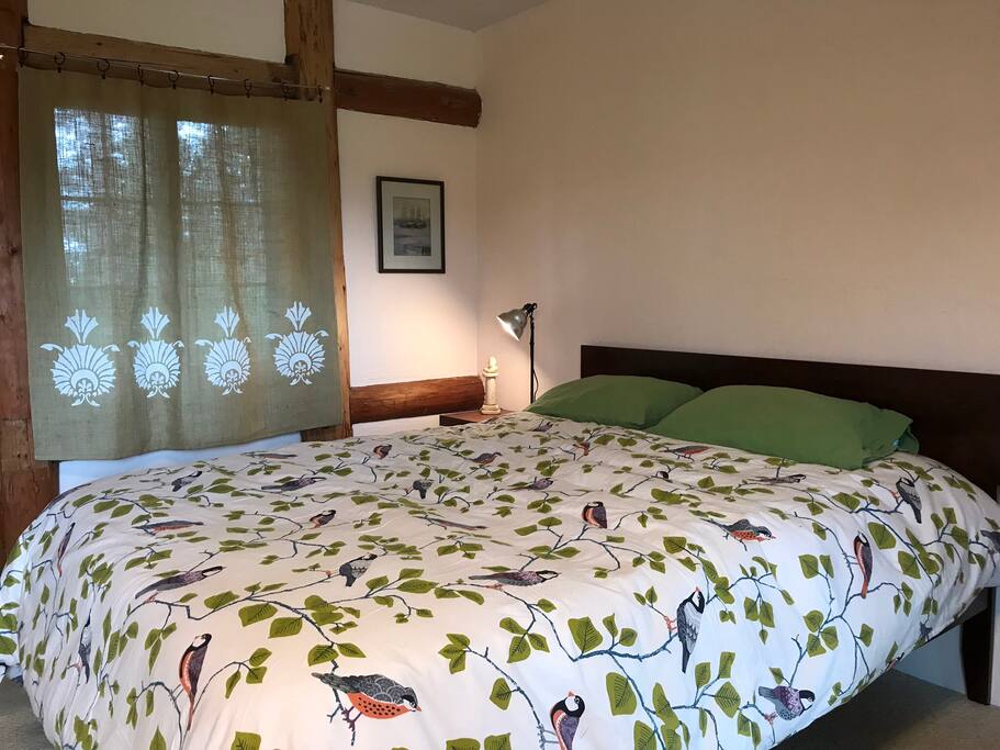 The pencil sharpener bedroom. 12 inch deep memory foam mattress and. Down comforter.