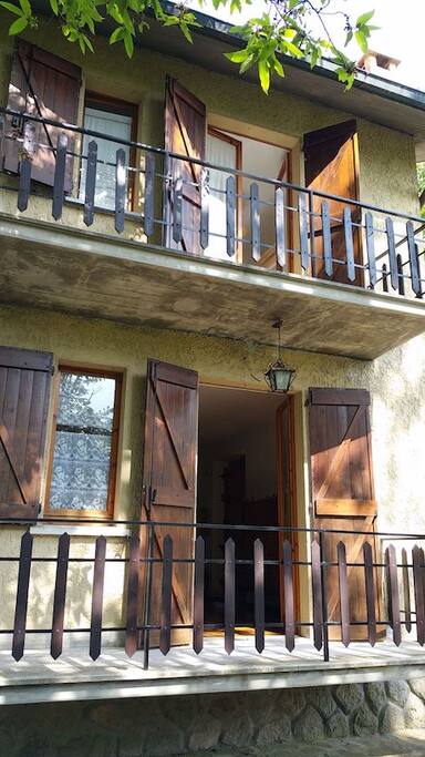 The two balconies overlooking the chestnut trees