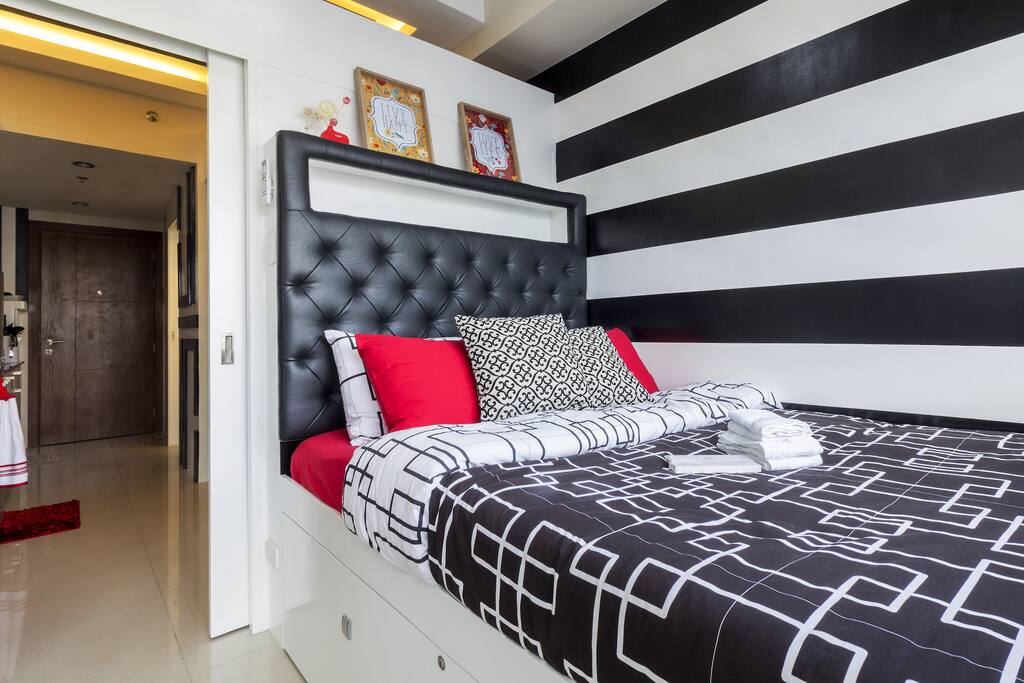This cozy room features an orthopaedic mattress topped with senso memory foam; and a pull-out bed/mattress underneath