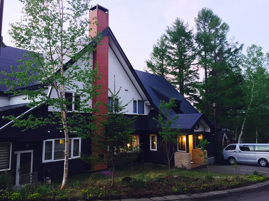 Outside at dusk