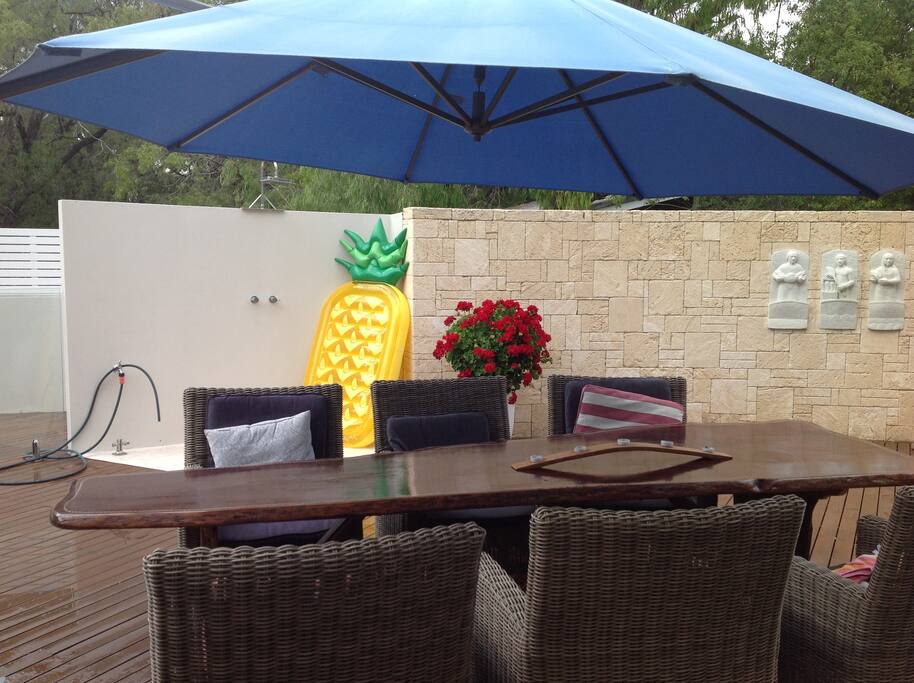 Huge outdoor deck area