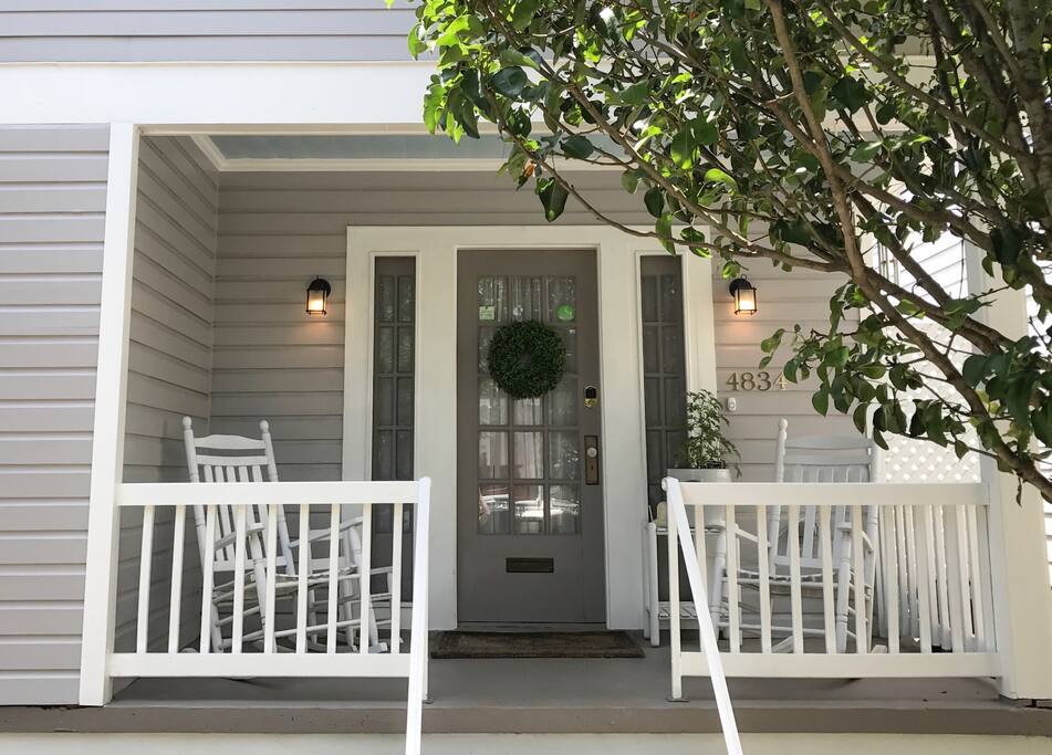 Enjoy your morning coffee or evening cocktails on the classic front porch rockers.