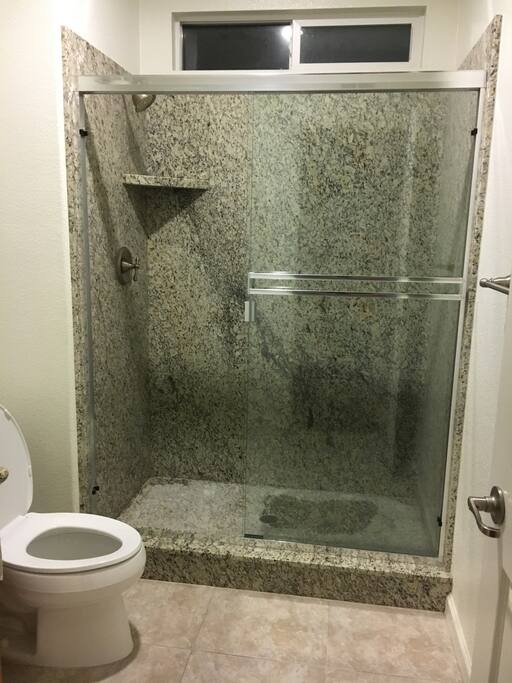 private toilet and shower