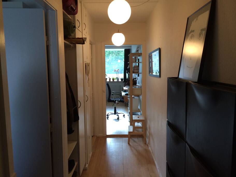 Hallway, sight that meets your eye as you enter.