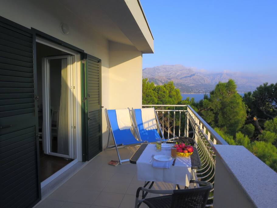 Terrace - view to Biokovo mountain