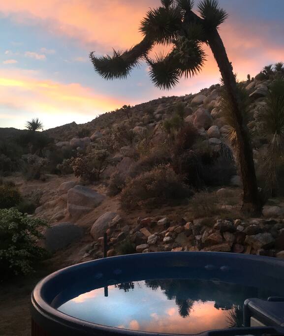 Enjoy sunsets in the hot tub