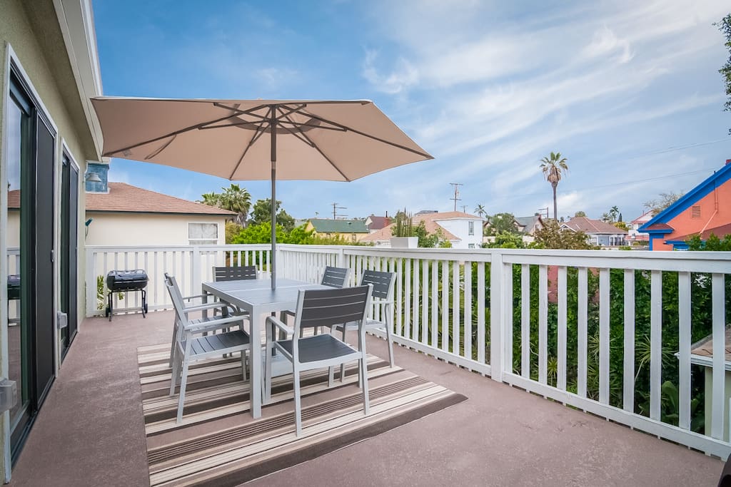 Private patio with grille
