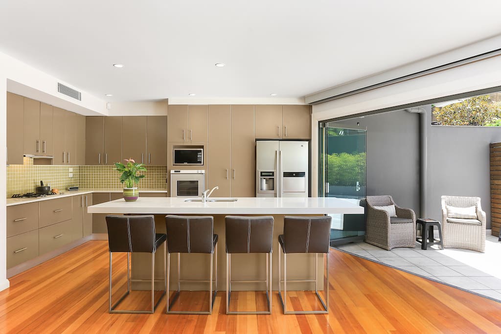 Stunning fully equipped gourmet kitchen with all you could need in the pantry to cook up a storm