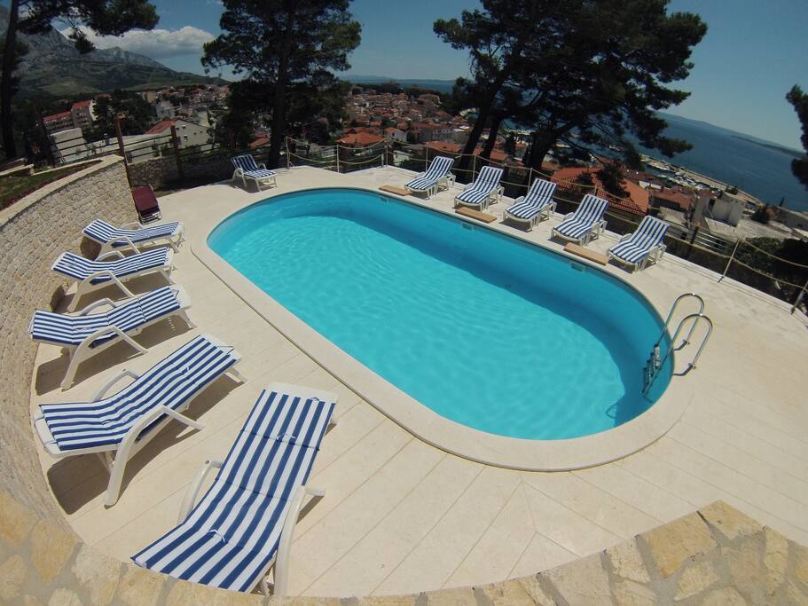 Der Pool mit Meeresblick
