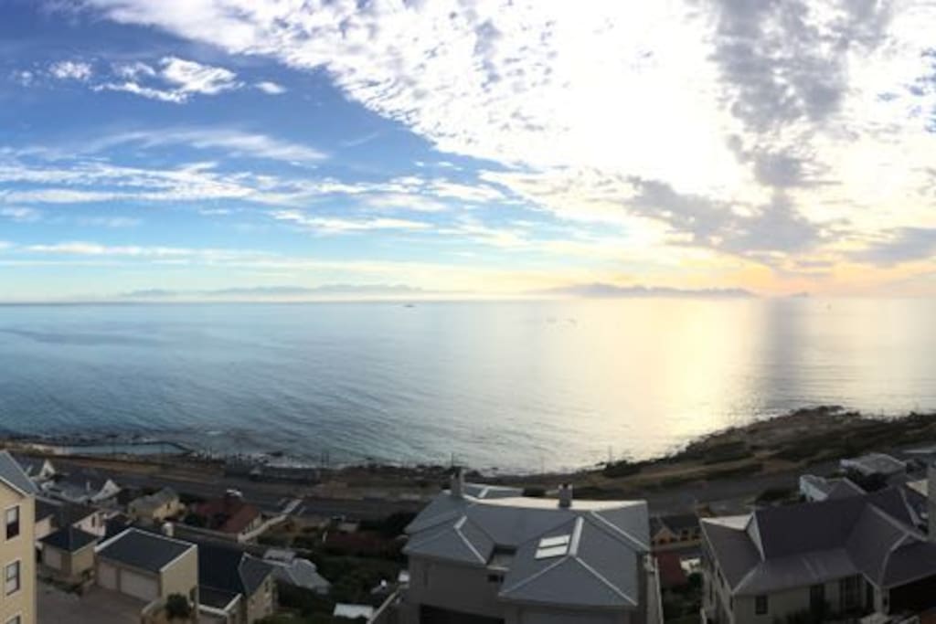 Stunning sea views across False Bay! And at night gaze at the moonglow over the sea!