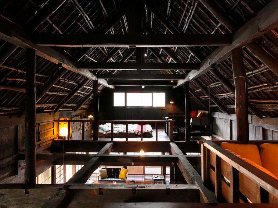 upstairs
