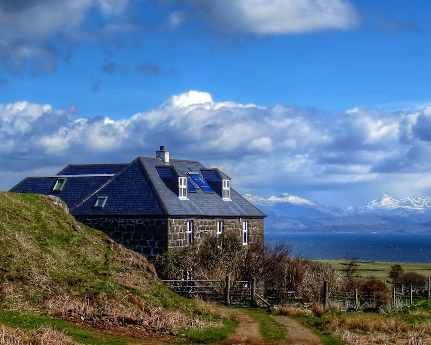 Glebe Barn Hostel with Arisaig behind