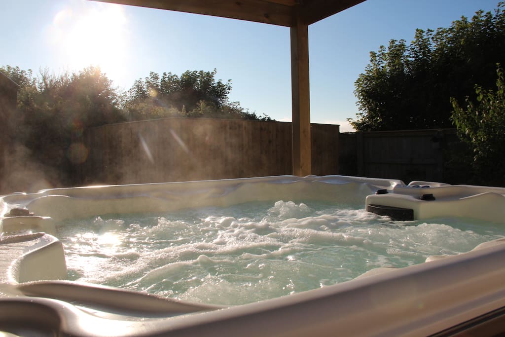 Our fantastic hot tub in the sun.
