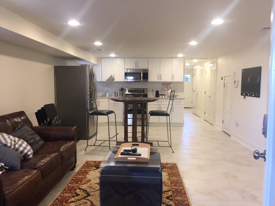 The great room (living + kitchen)