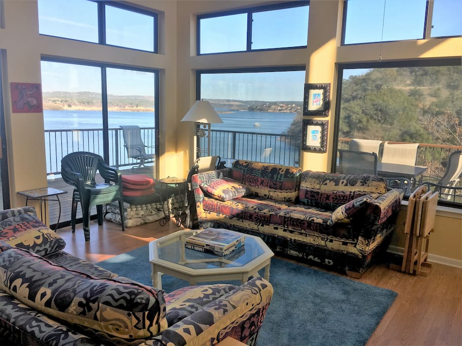 Living Room with Lake view.