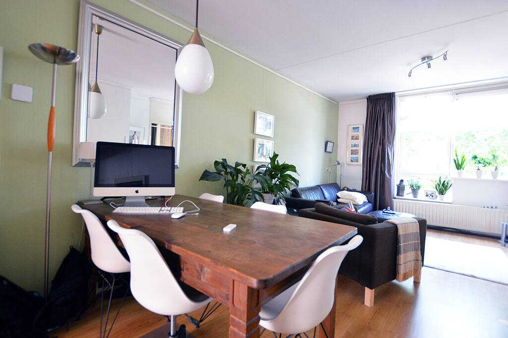 The dining table can be used as a work space as well
