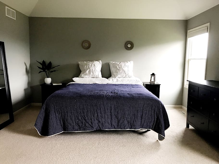 Master bedroom with king bed