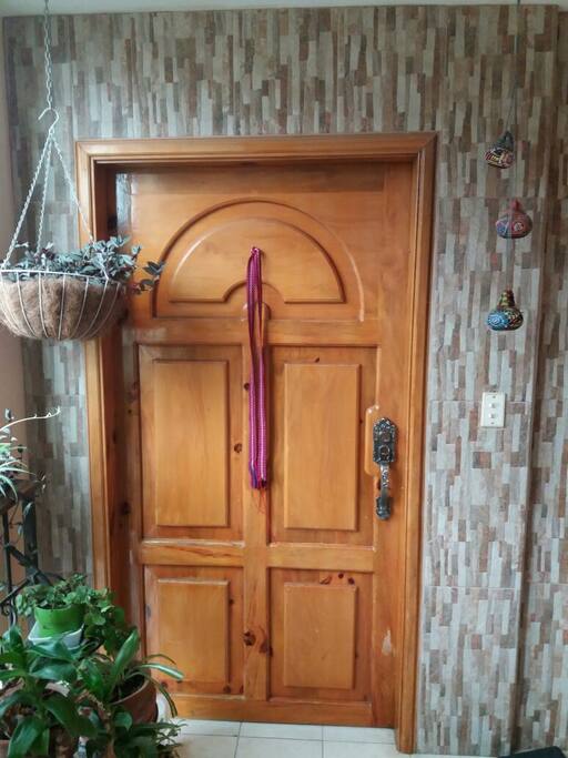 Nuestra casa tiene plantitas a la entrada