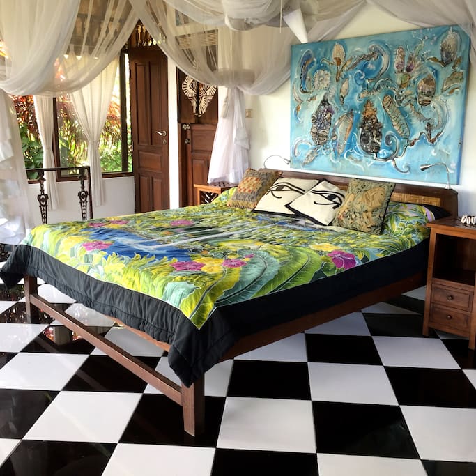 King size bed.