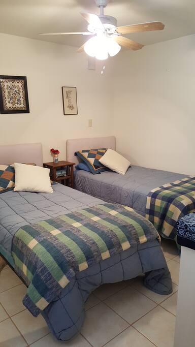 Bedroom 2--Twin beds can convert to a king bed as needed.