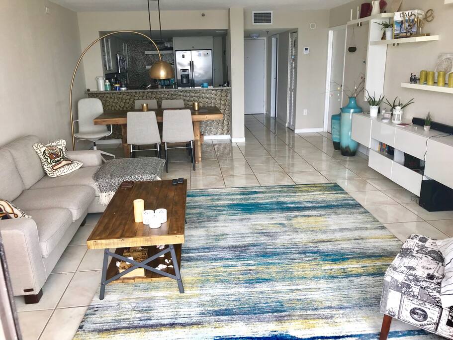 Living room and kitchen
