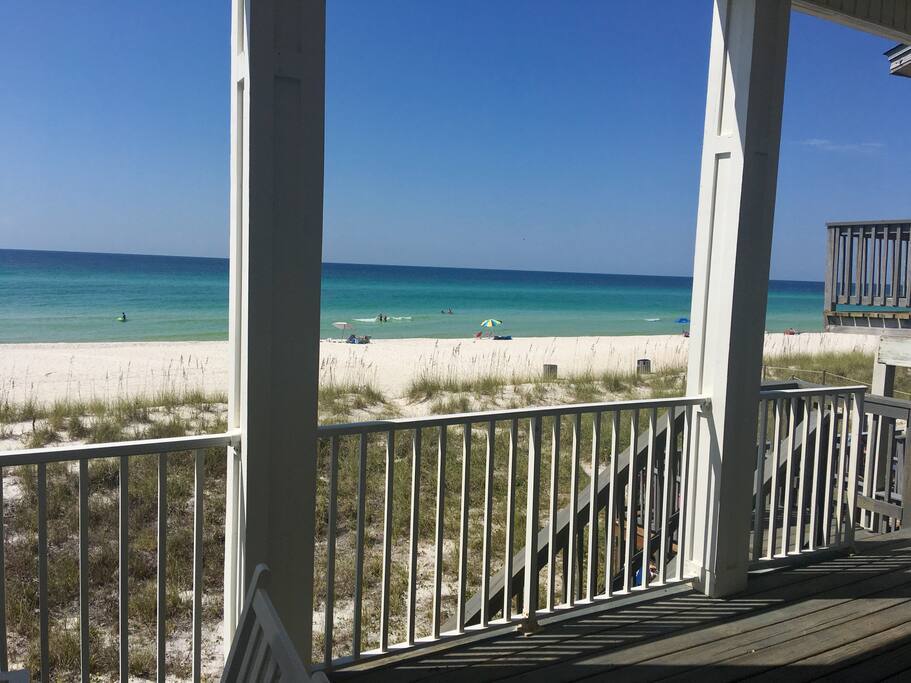 View from the lower covered balcony.