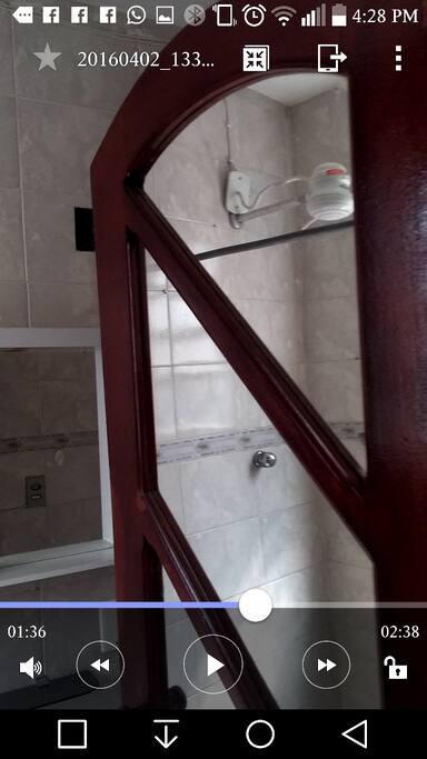 Bathroom door with mirrors