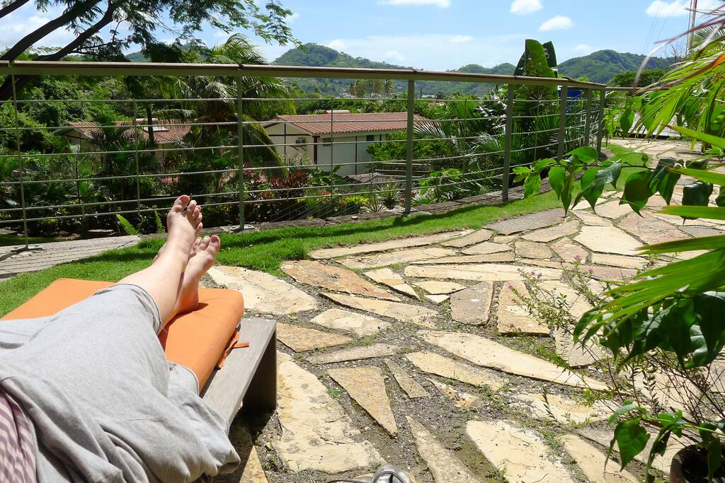 View from the sun bed on your private patio.