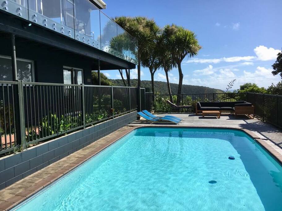 Main pool/spa area shared with the main house