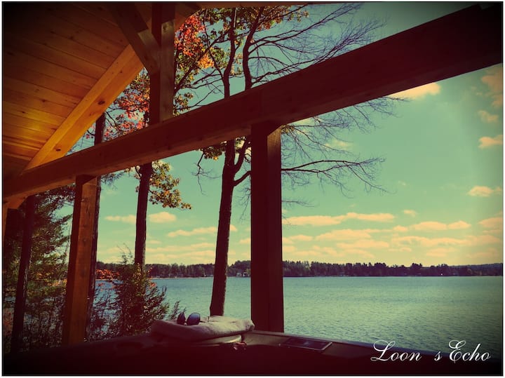 Loon's Echo lakefront w/ JACUZZI, private dock Cabins for Rent in Caroga Lake, New York