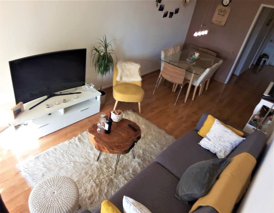Living with television and diner table
