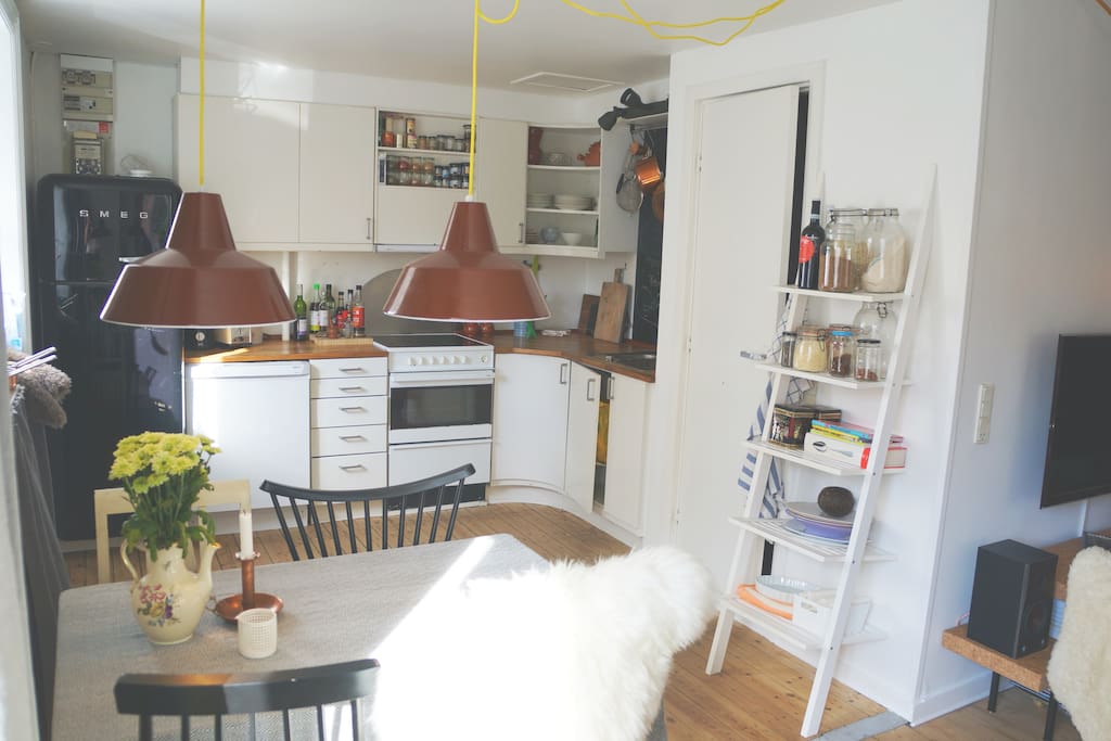 Living room and kitchen