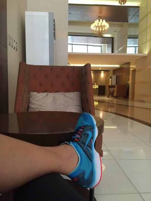 Lobby; ready to be fit at the gym